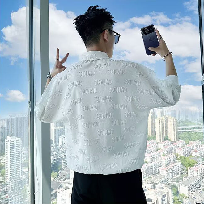 Men Typography Printed Spread Collar Casual Shirt