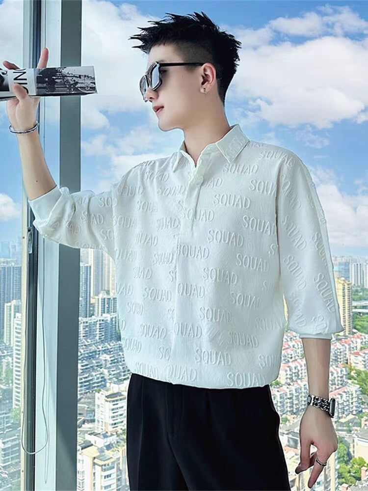 Men Typography Printed Spread Collar Casual Shirt