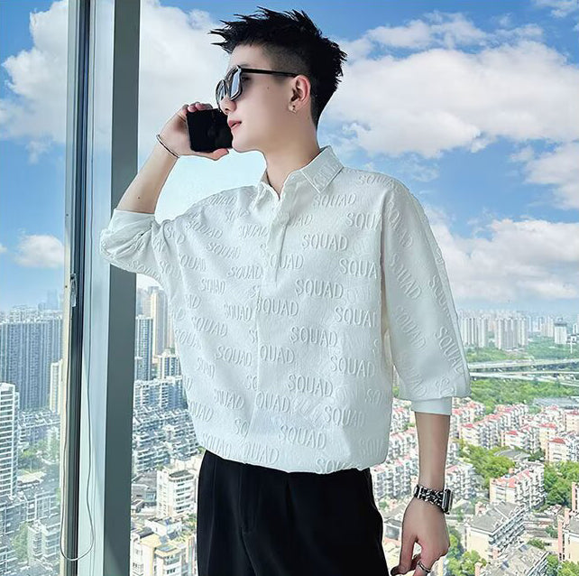 Men Typography Printed Spread Collar Casual Shirt