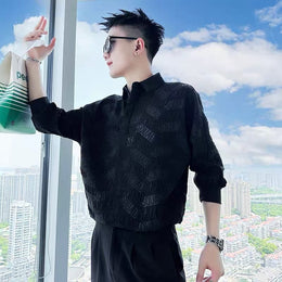 Typography Printed Cutaway Collar Shirt