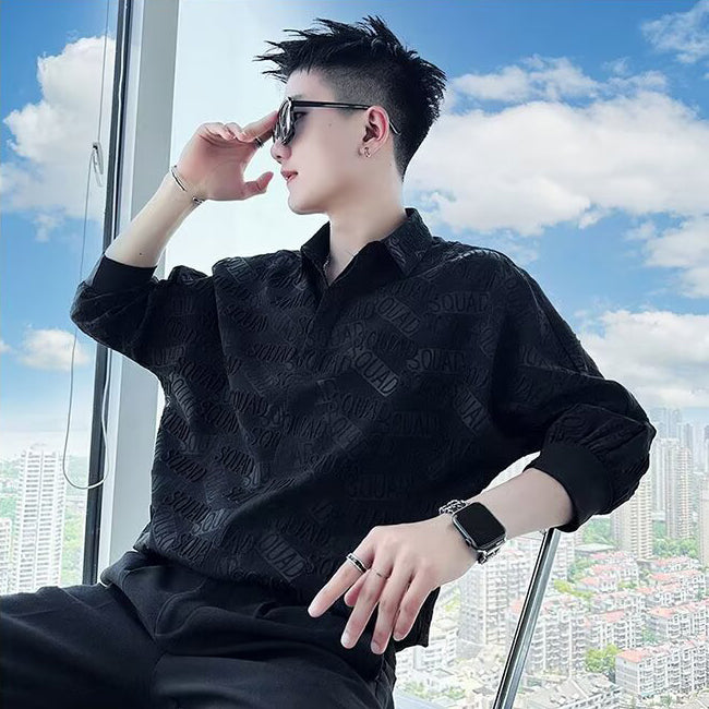 Typography Printed Cutaway Collar Shirt