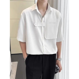 Men Solid Spread Collar Casual Shirt
