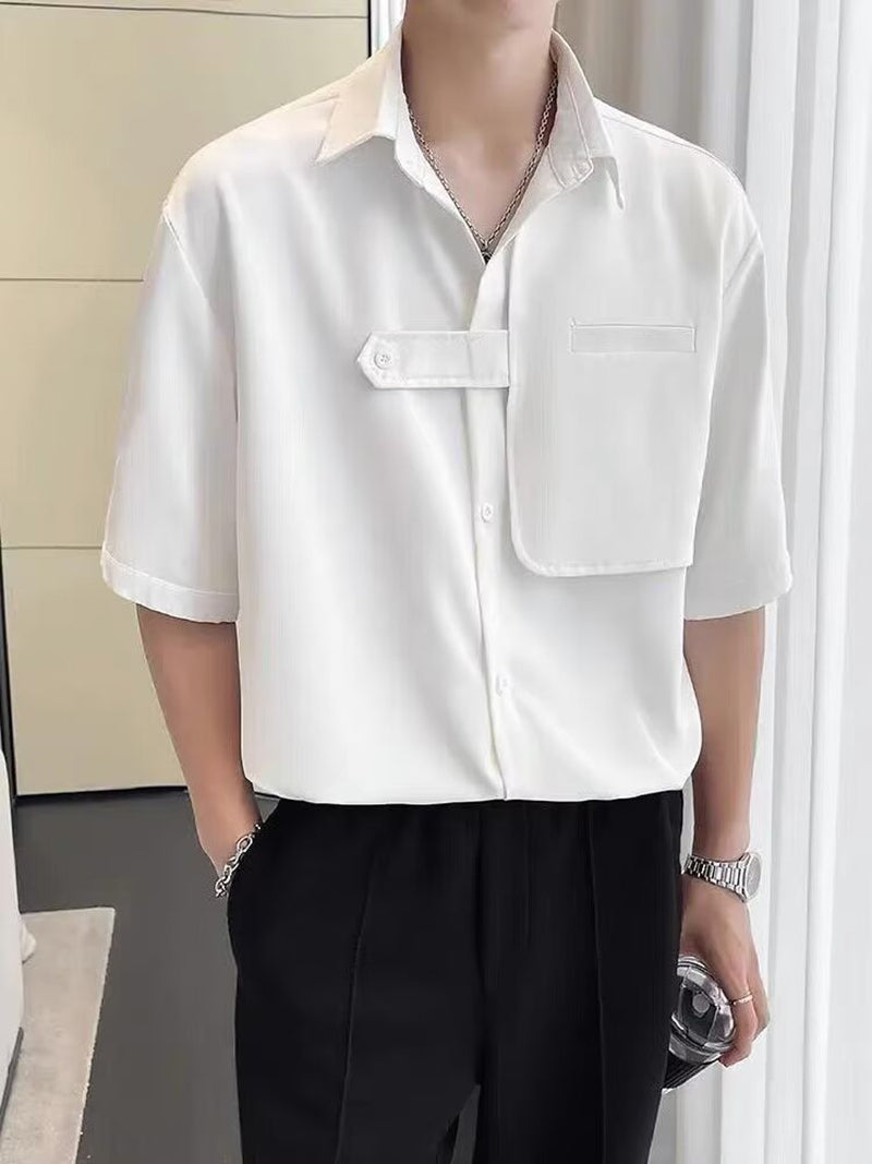 Men Solid Spread Collar Casual Shirt