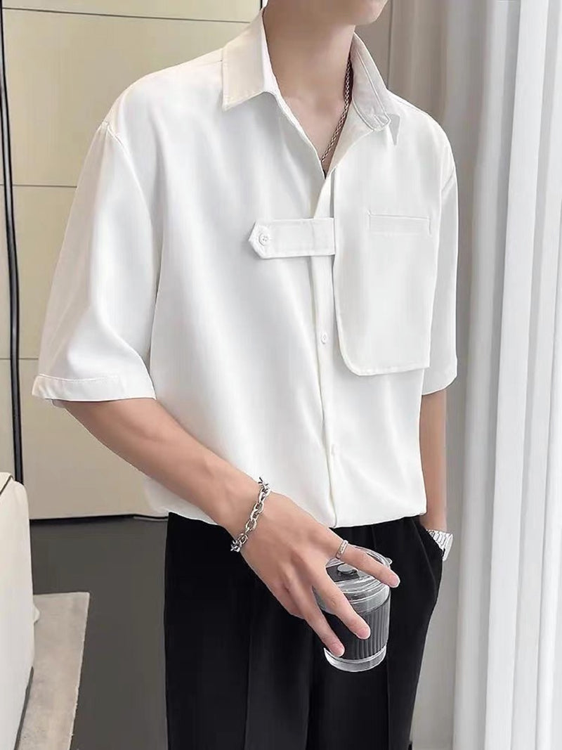 Men Solid Spread Collar Casual Shirt