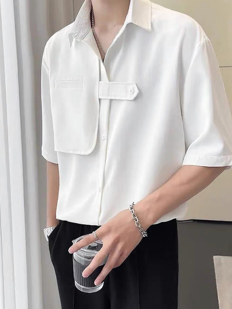 Men Solid Spread Collar Casual Shirt