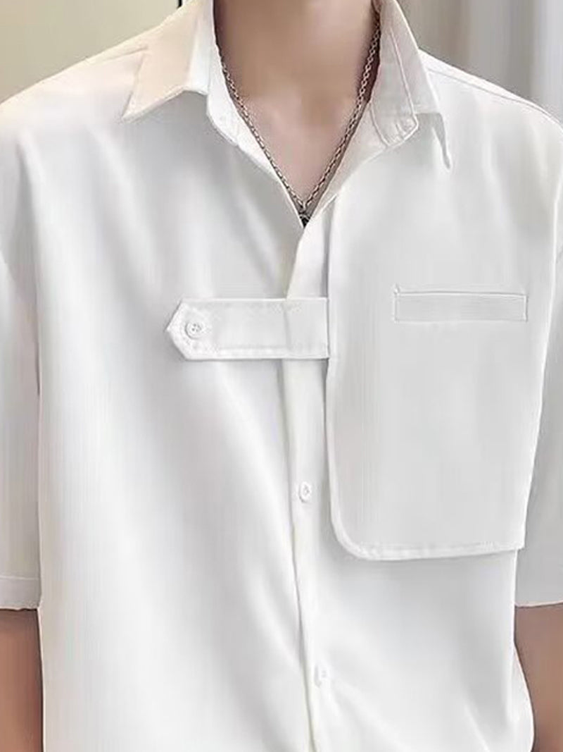 Men Solid Spread Collar Casual Shirt