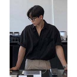 Slim Collar Short Sleeves Shirt