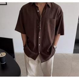 Slim Collar Short Sleeves Shirt