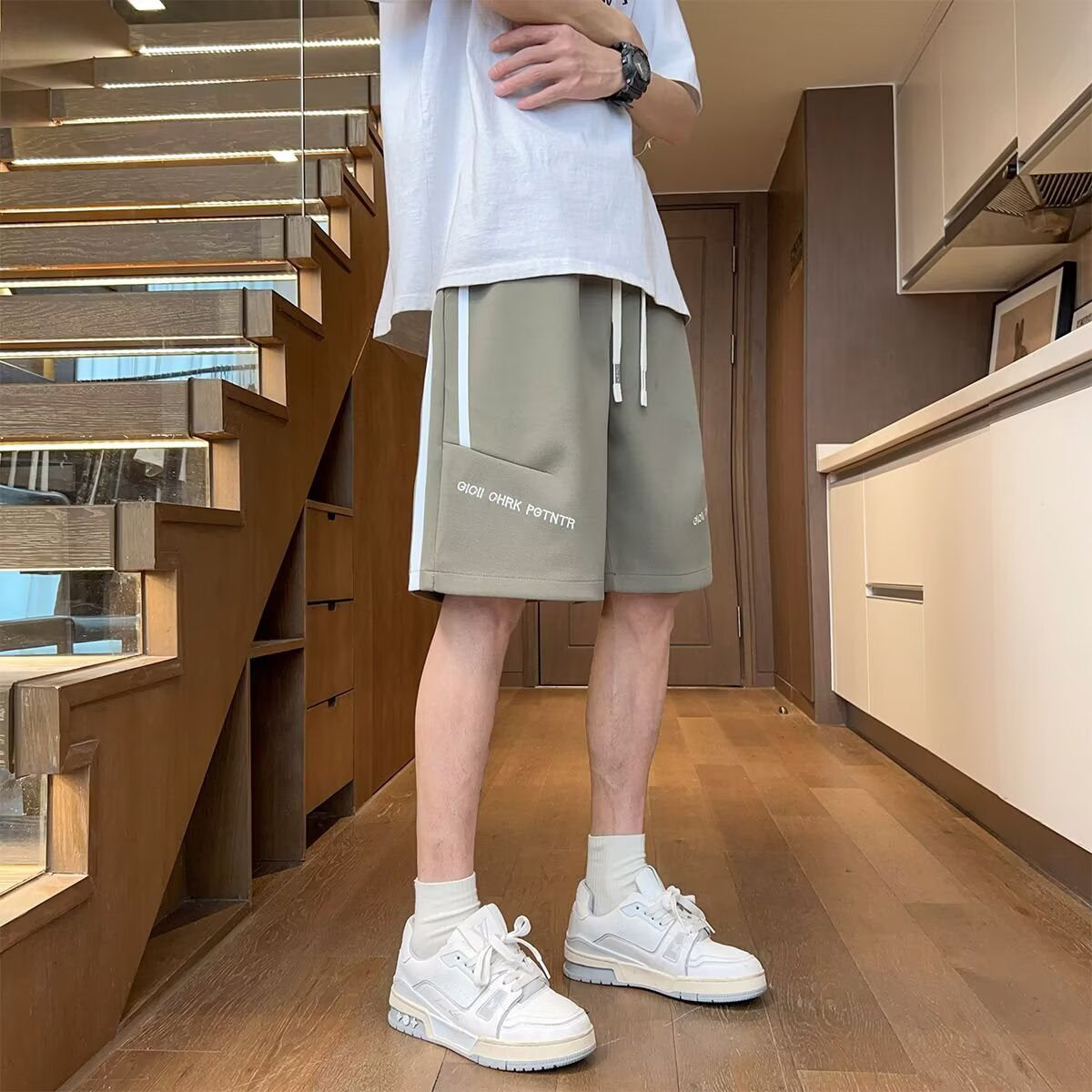Men Striped Mid-Rise Relaxed Fit Outdoor Shorts