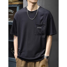Men Solid Round Neck Cotton Oversized T-shirt