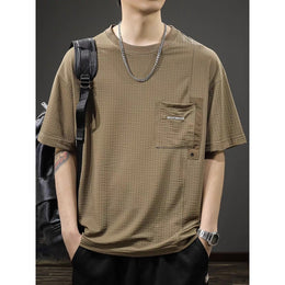 Men Striped Round Neck Cotton Oversized T-shirt