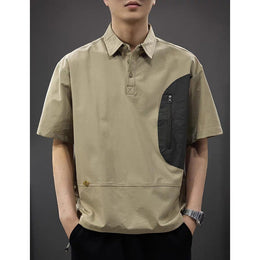 Men Solid Polo Collar Relaxed Fit T-shirt