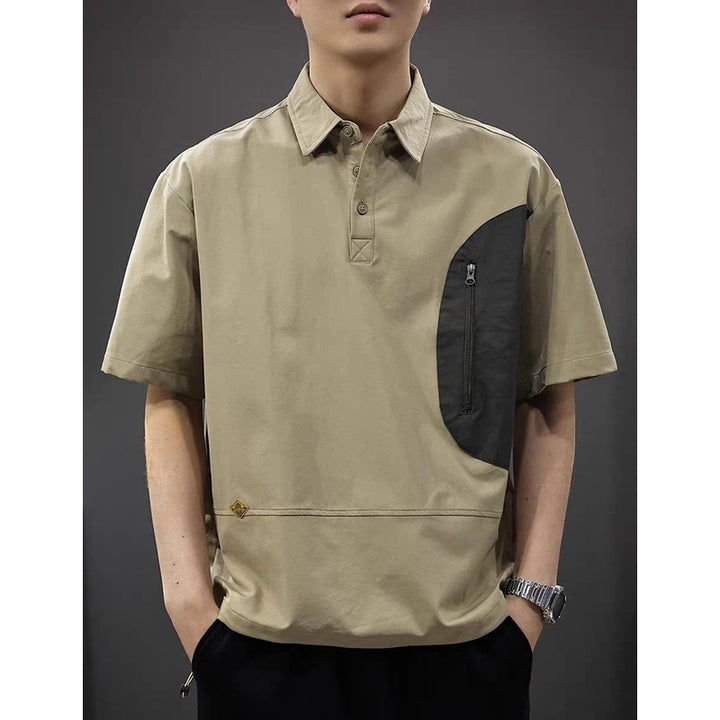 Men Solid Polo Collar Relaxed Fit T-shirt