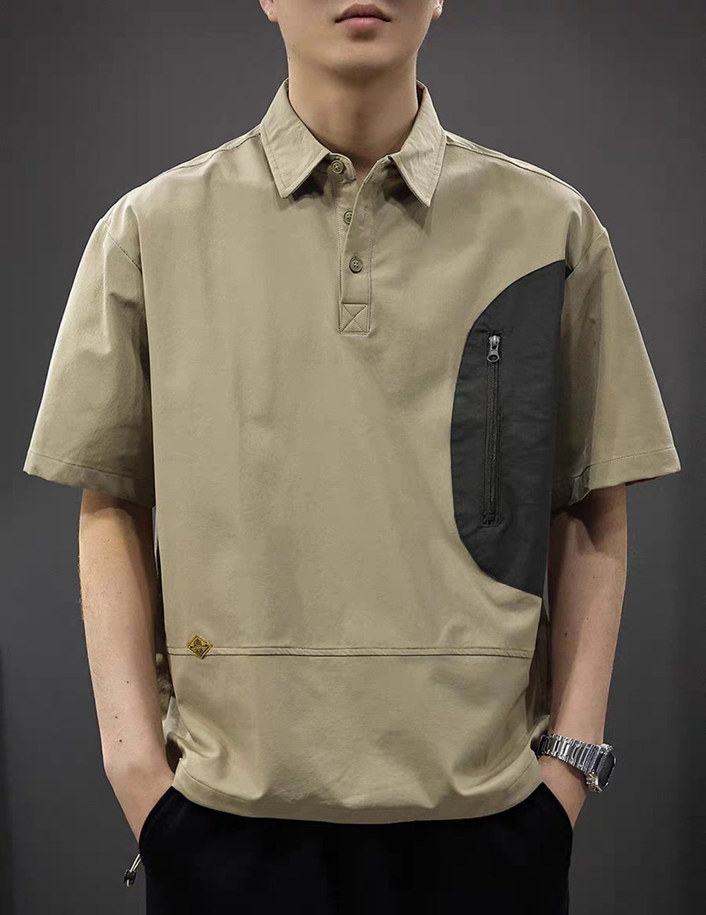 Men Solid Polo Collar Relaxed Fit T-shirt