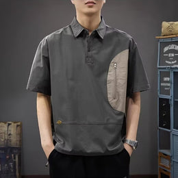 Men Solid Polo Collar Relaxed Fit T-shirt