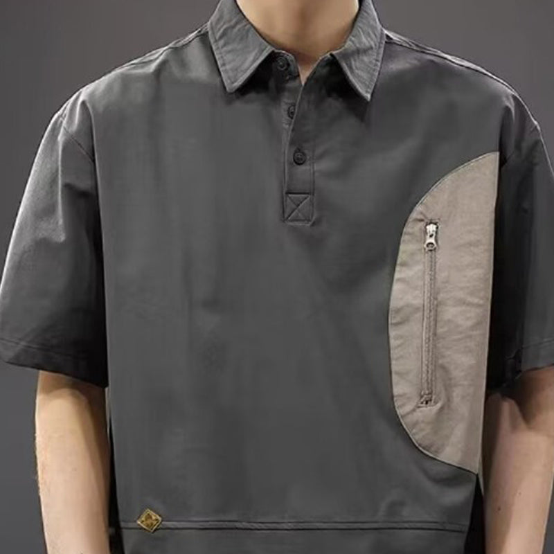 Men Solid Polo Collar Relaxed Fit T-shirt