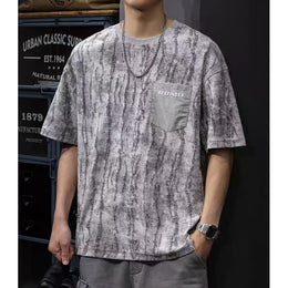 Men Abstract Printed Round Neck Oversized T-shirt