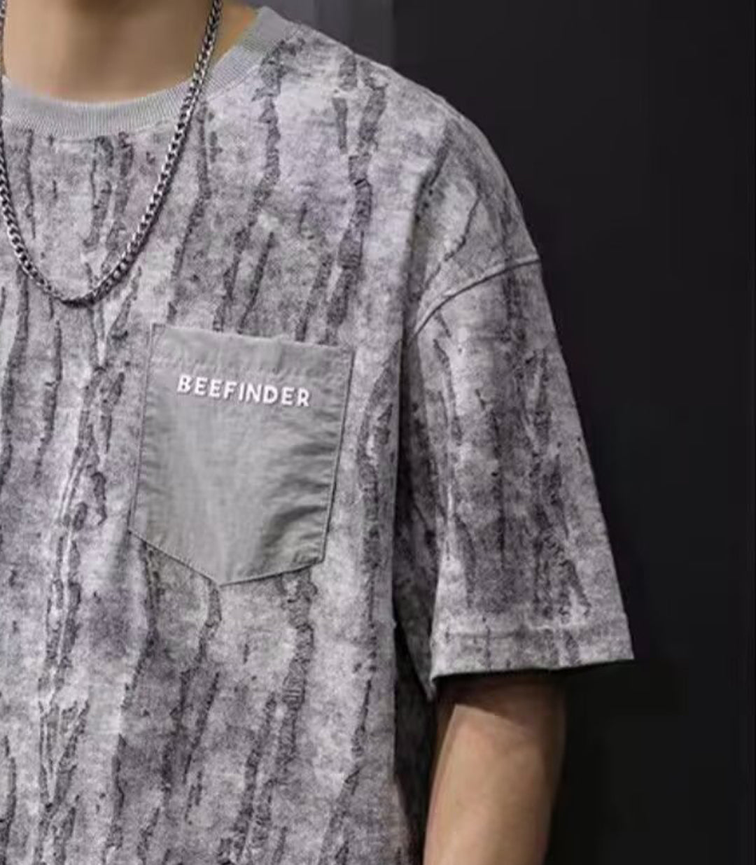Men Abstract Printed Round Neck Oversized T-shirt