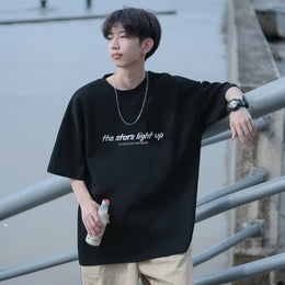 Oversized Typography Printed Round Neck T-shirt