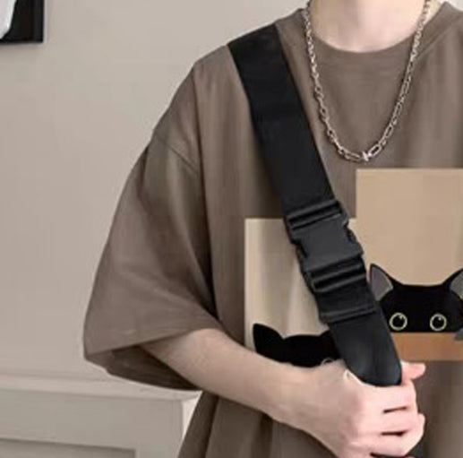 Graphic Round Neck Drop Shoulder Sleeves Printed T-shirt