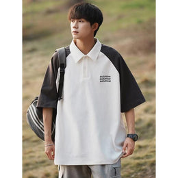 Polo Collar Raw Edge T-shirt