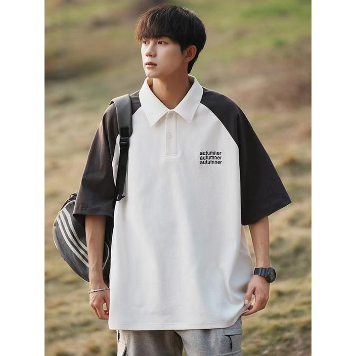 Polo Collar Raw Edge T-shirt
