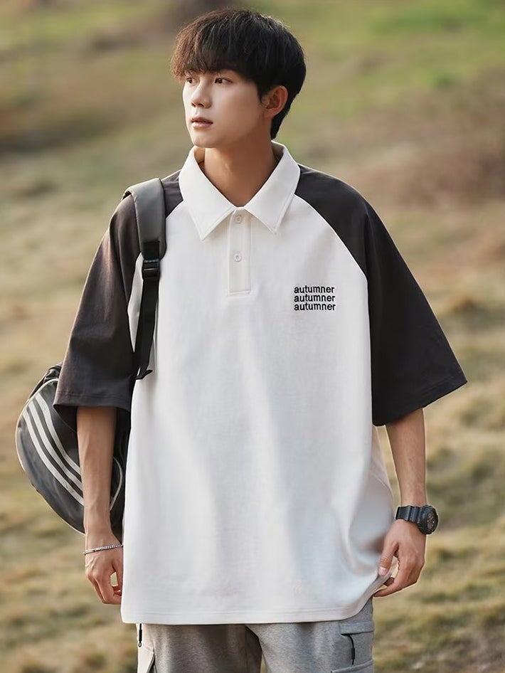 Polo Collar Raw Edge T-shirt
