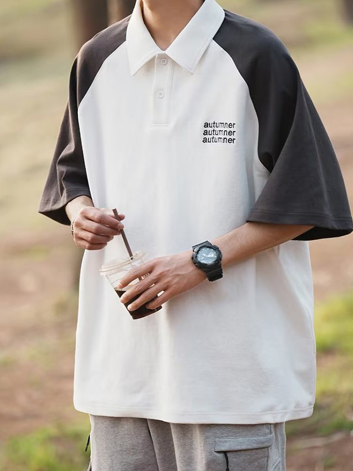 Polo Collar Raw Edge T-shirt