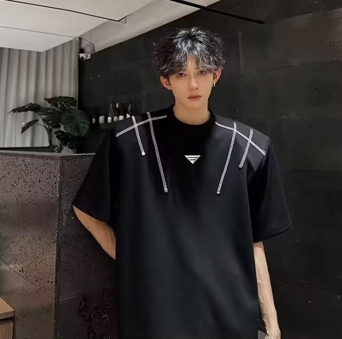Round Neck Drop-Shoulder Sleeves OversizedT-shirt