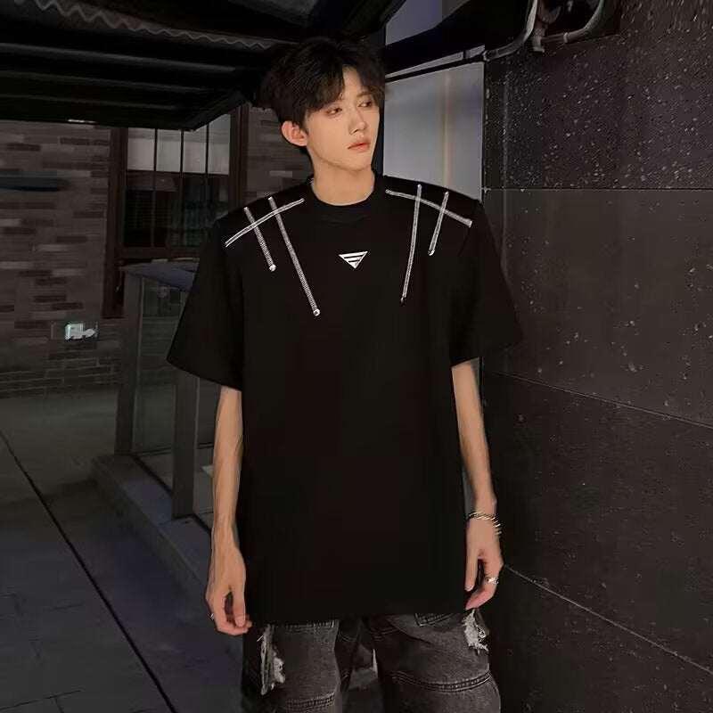 Round Neck Drop-Shoulder Sleeves OversizedT-shirt