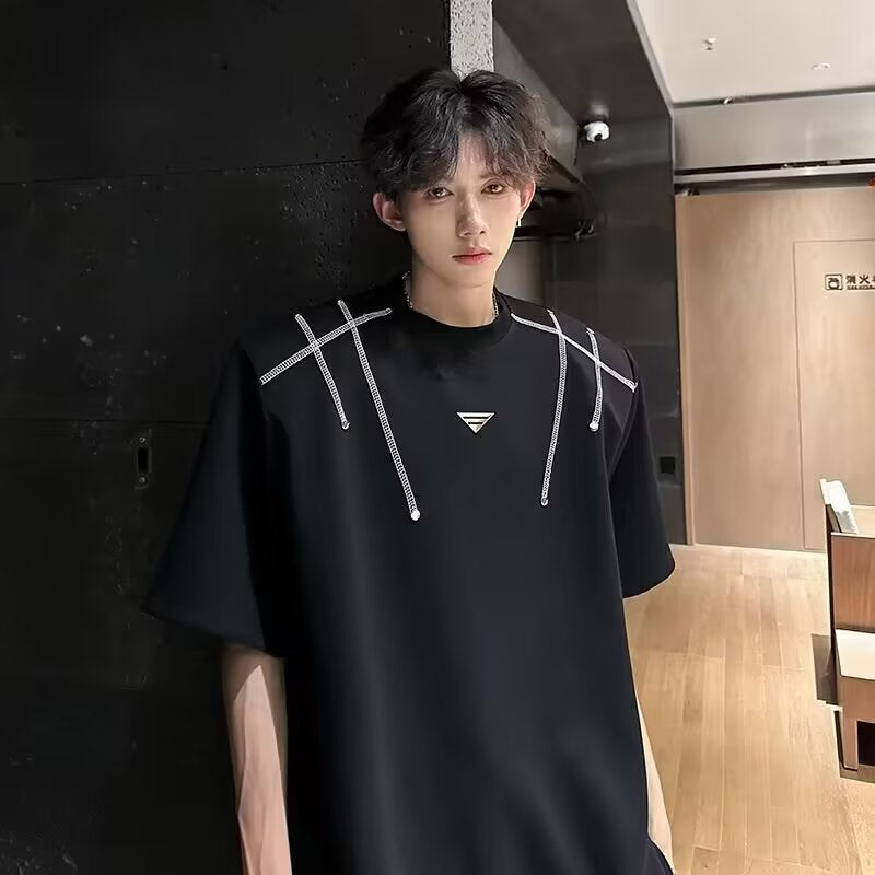 Round Neck Drop-Shoulder Sleeves OversizedT-shirt
