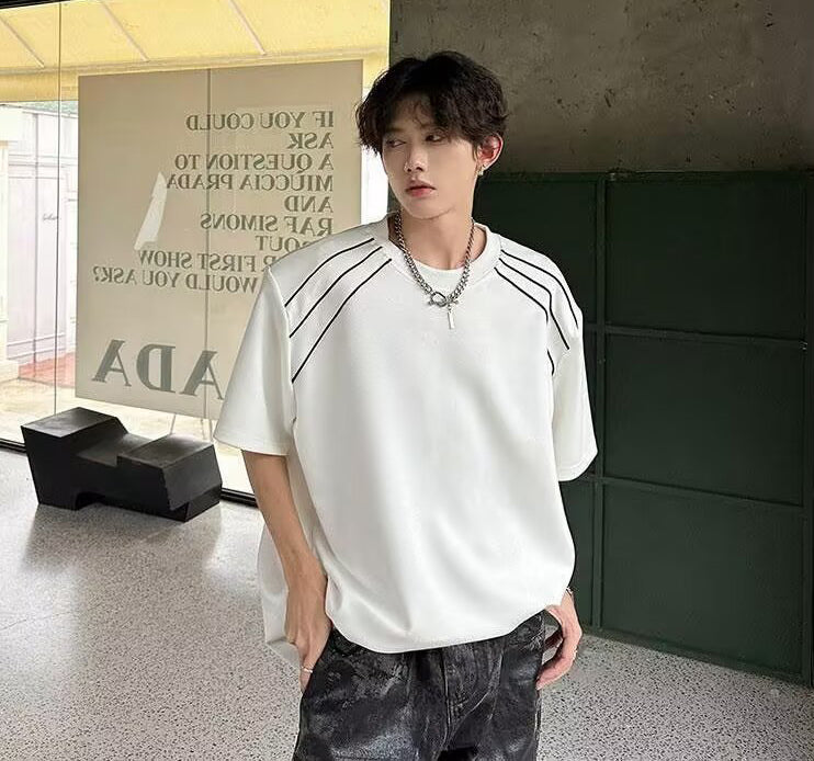 Round Neck Drop-Shoulder Sleeves Oversized T-shirt