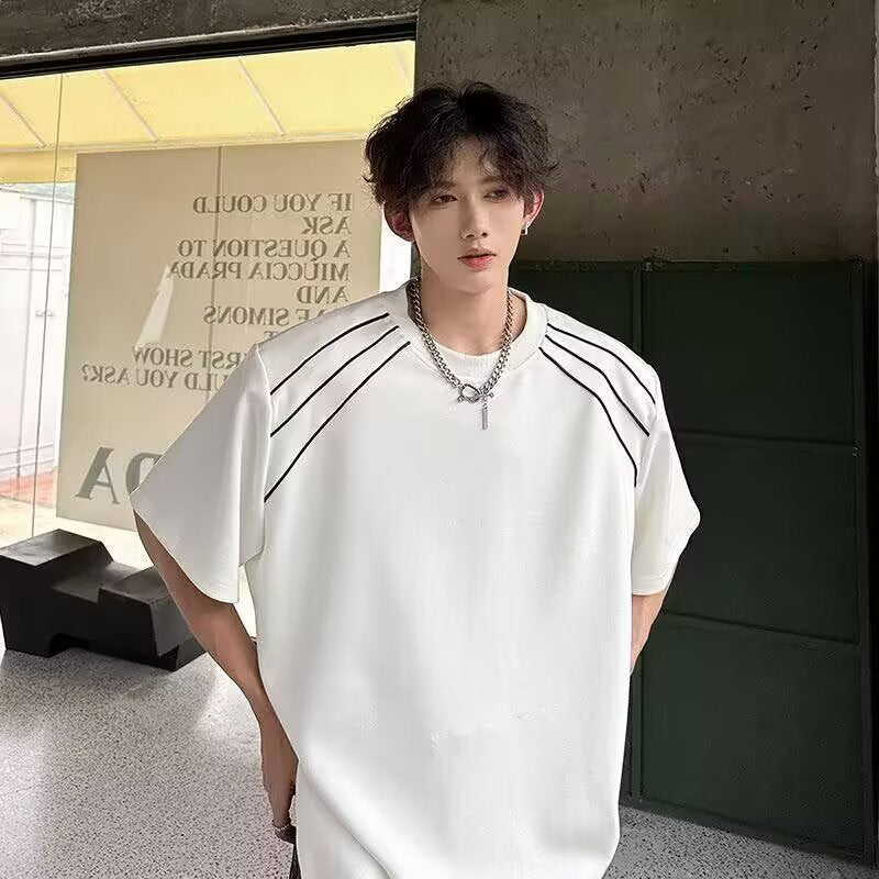 Round Neck Drop-Shoulder Sleeves Oversized T-shirt