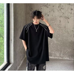 Round Neck Drop-Shoulder Sleeves Oversized T-shirt