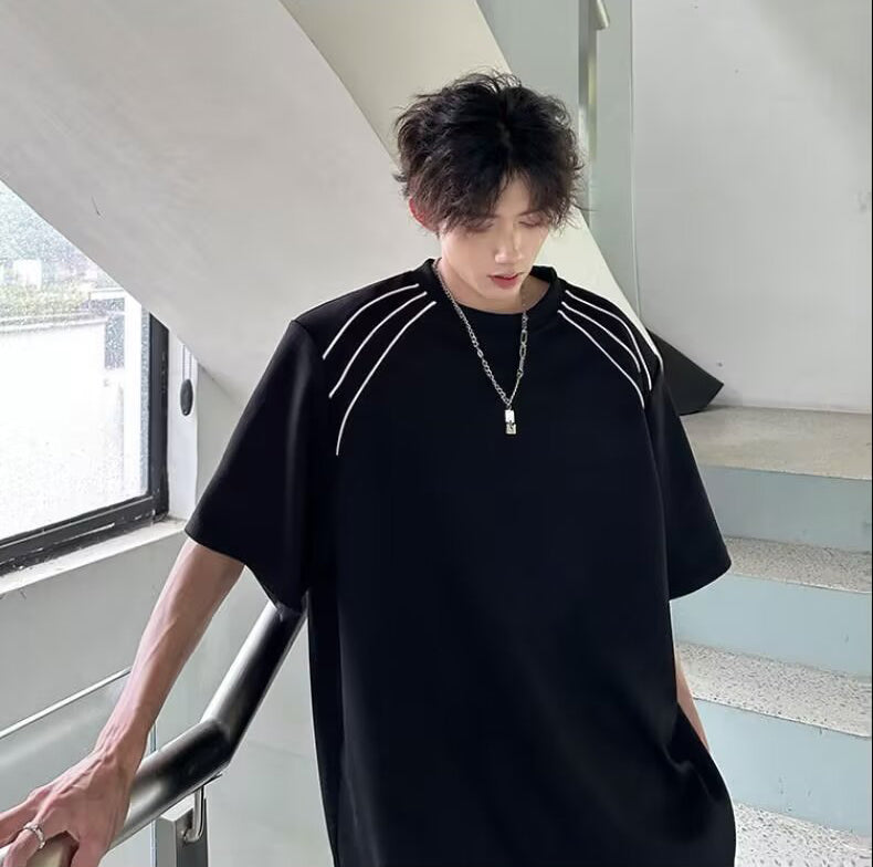 Round Neck Drop-Shoulder Sleeves Oversized T-shirt
