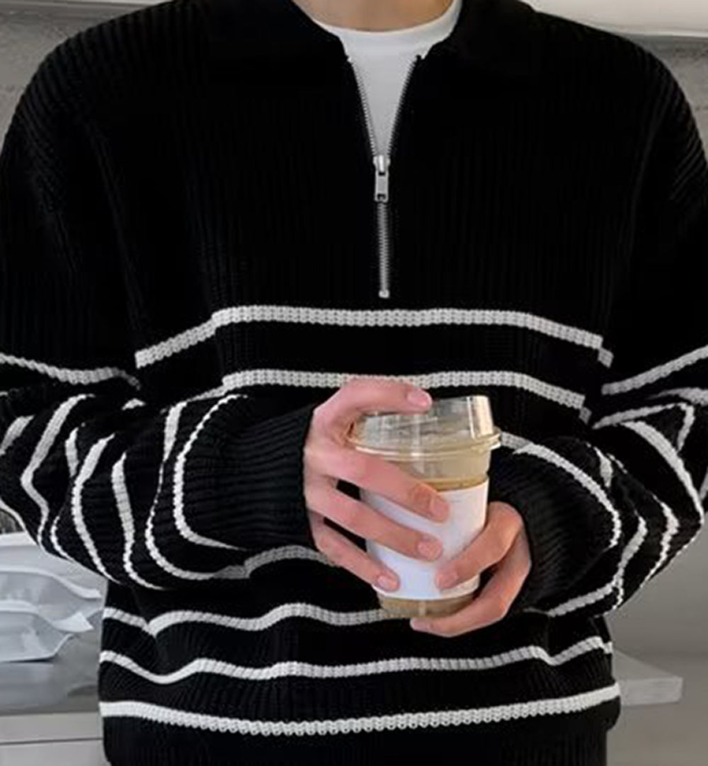 Men Striped Pullover