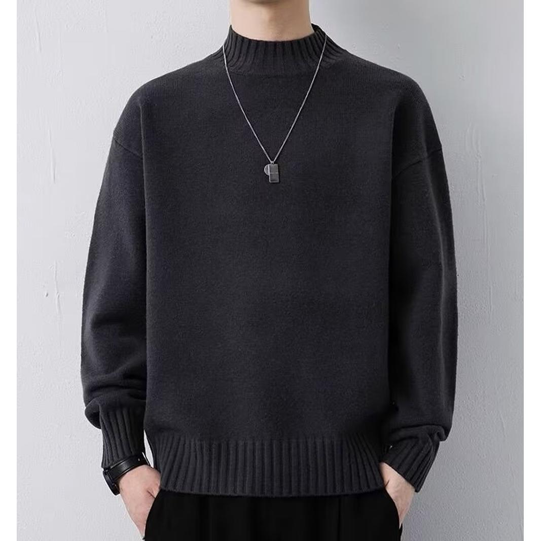 Men Turtle Neck Ribbed Pullover
