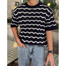 Printed Raw Edge Round neck T-shirt