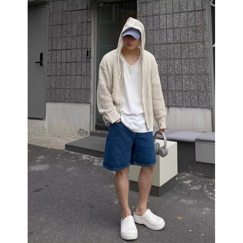 Men Front-Open Hooded Sweater