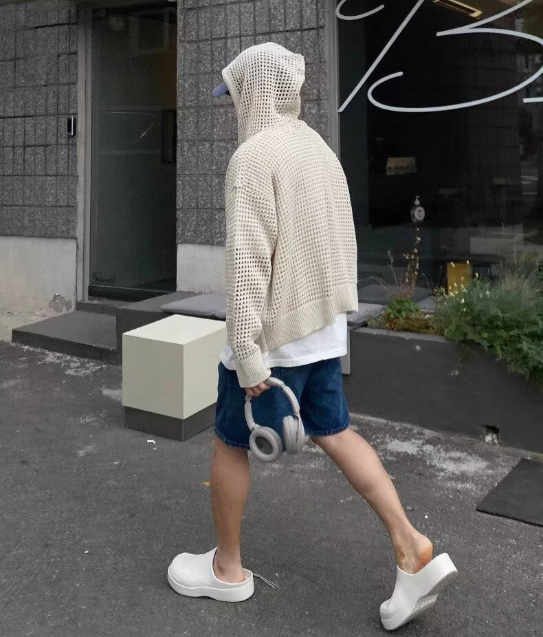 Men Front-Open Hooded Sweater