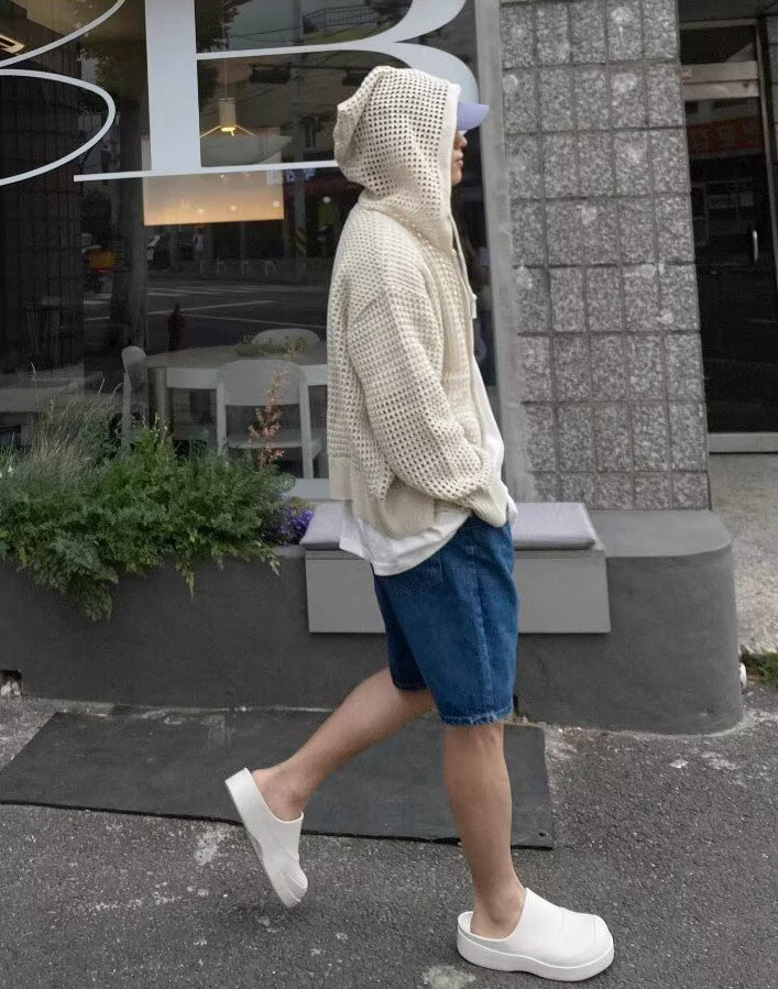 Men Front-Open Hooded Sweater