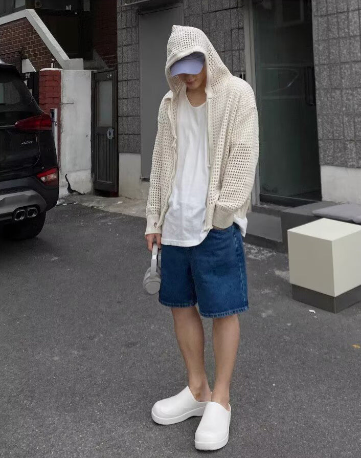Men Front-Open Hooded Sweater