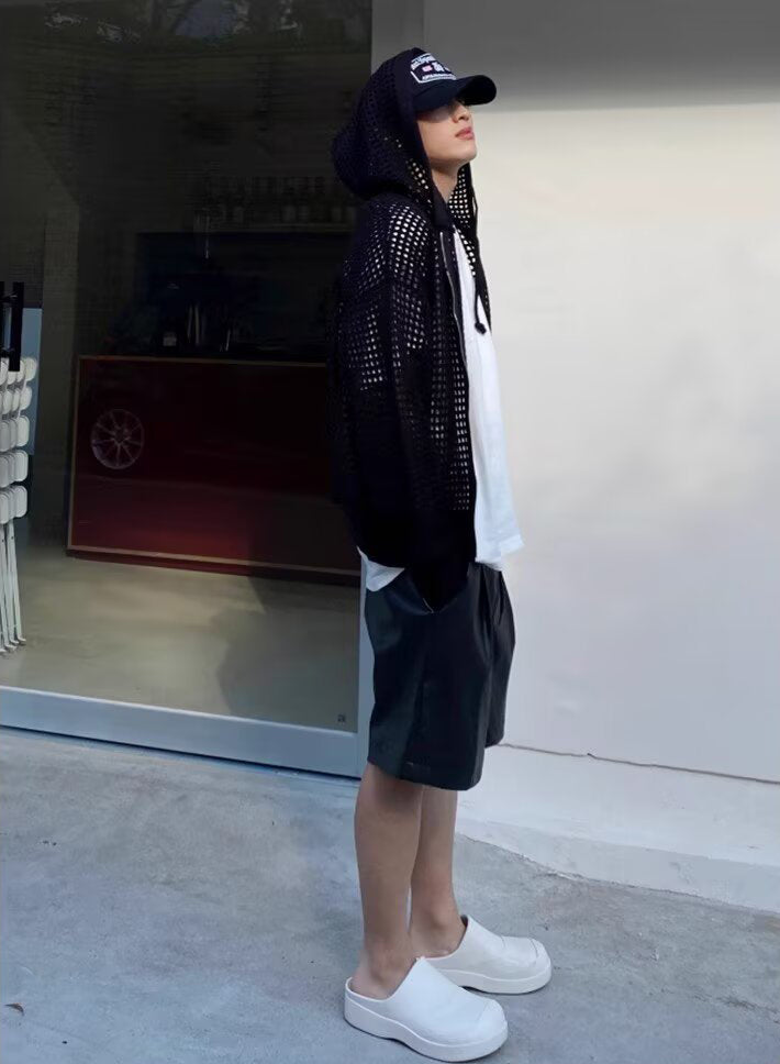 Hooded Neck Long Sleeves Shrug