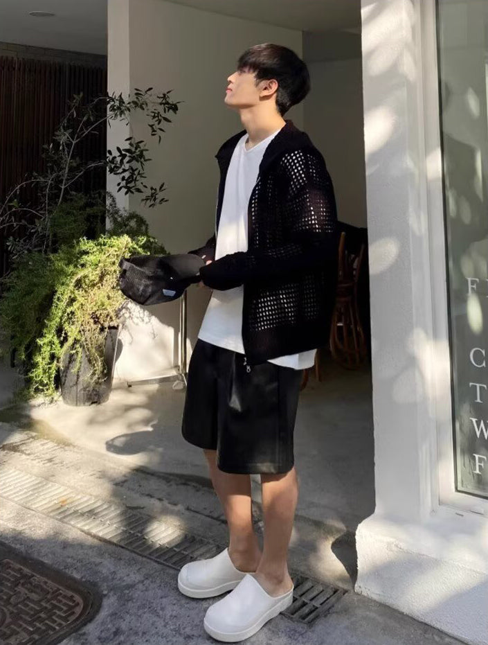 Hooded Neck Long Sleeves Shrug