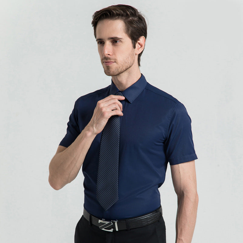 Men Slim Fit Solid Spread Collar Formal Shirt