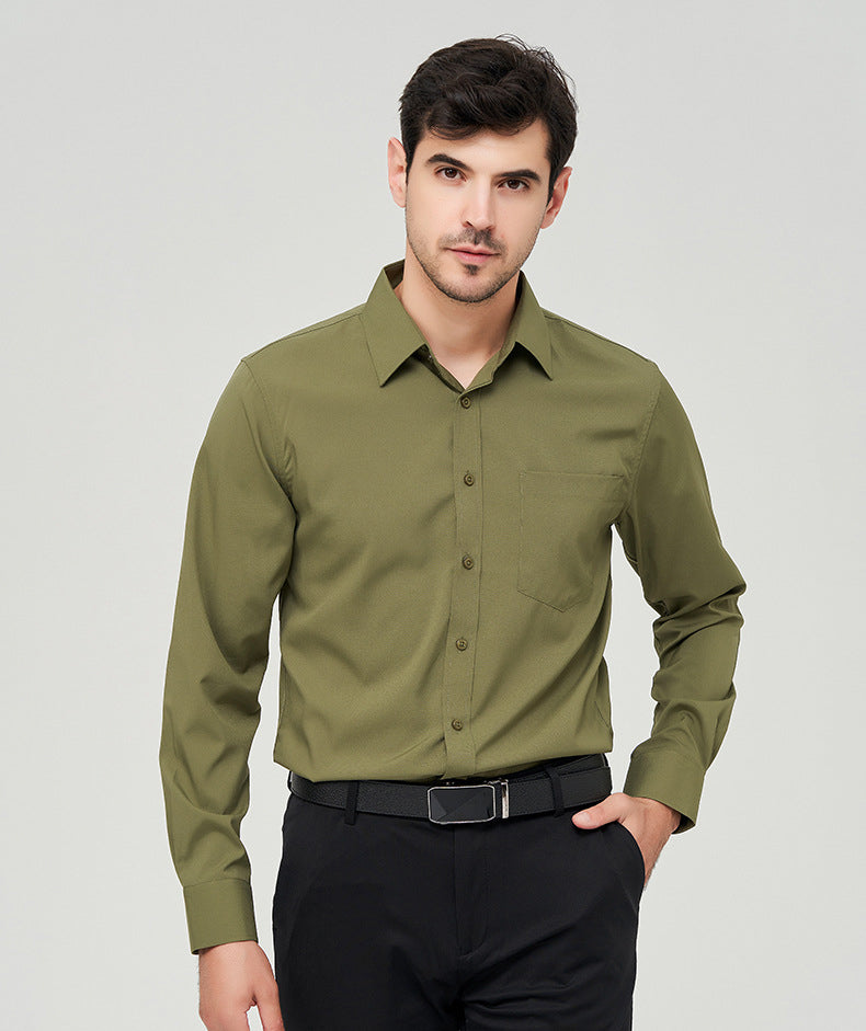 Men Solid Spread Collar Cotton Casual Shirt