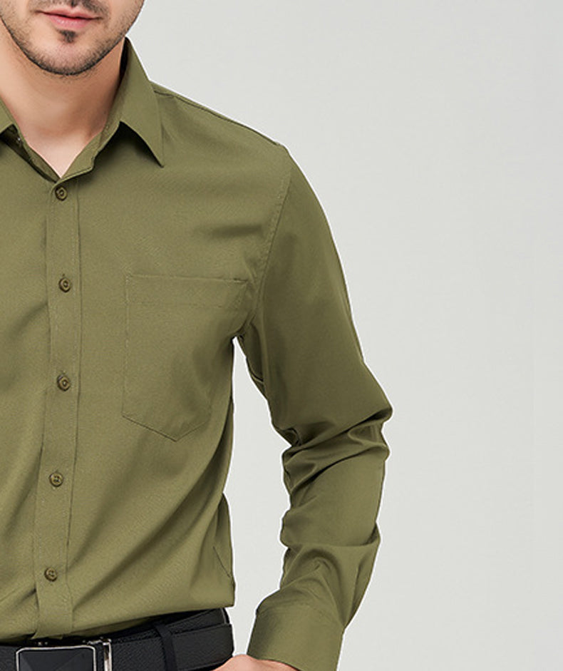 Men Solid Spread Collar Cotton Casual Shirt