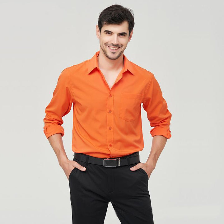 Men Solid Spread Collar Casual Shirt
