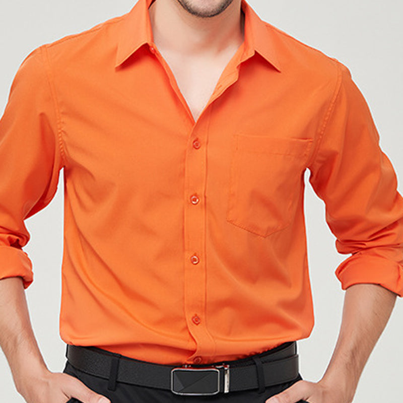 Men Solid Spread Collar Casual Shirt