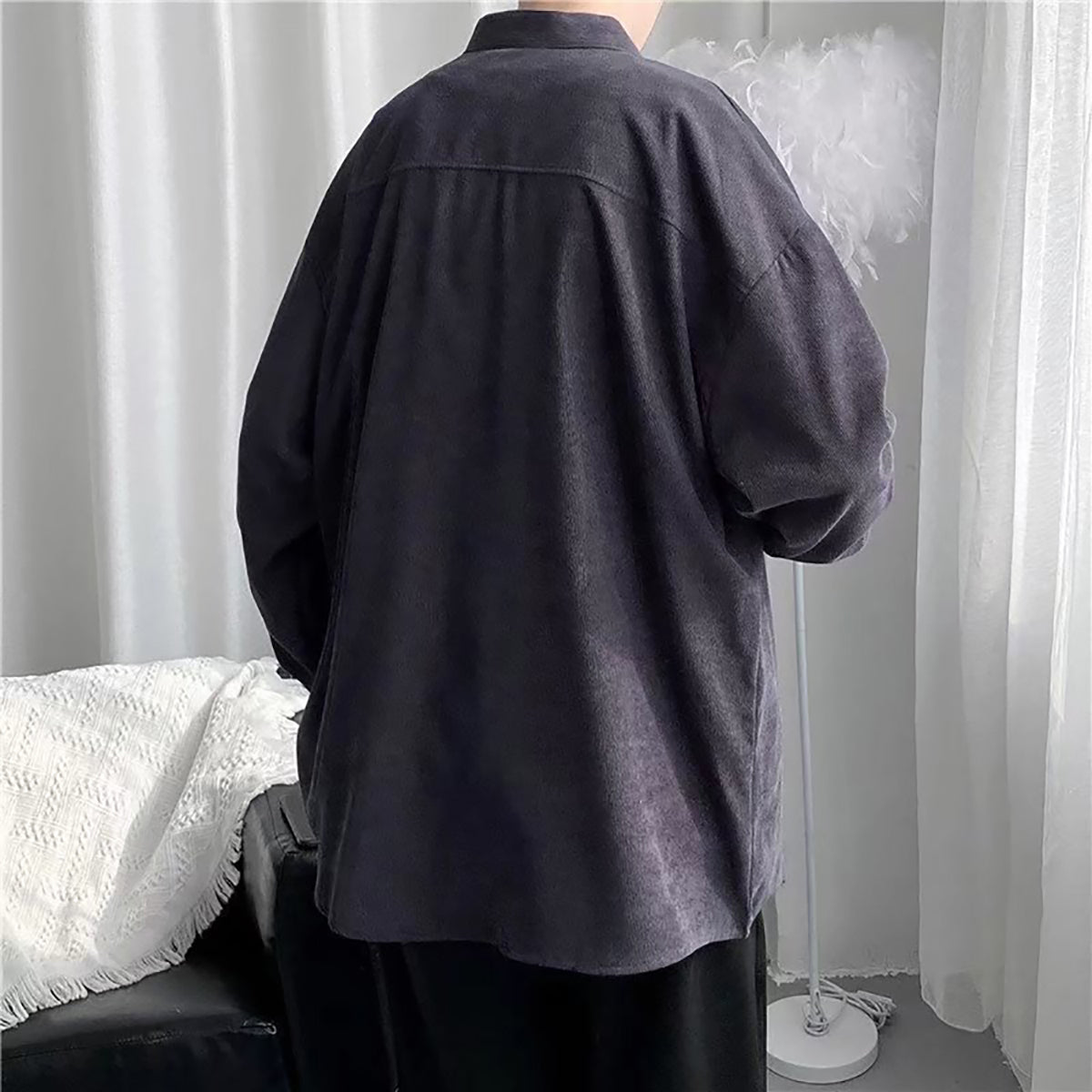 Men Oversized Insulator Longline Tailored Jacket